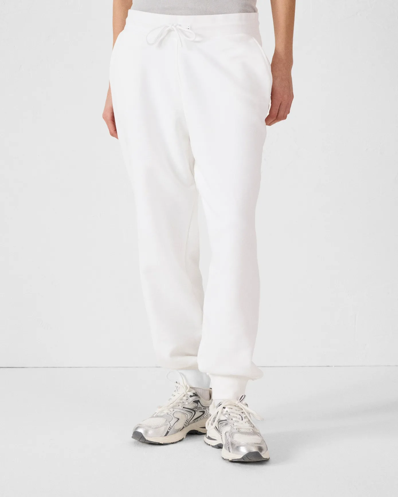 Pantalon de sport en coton Blanc Iris