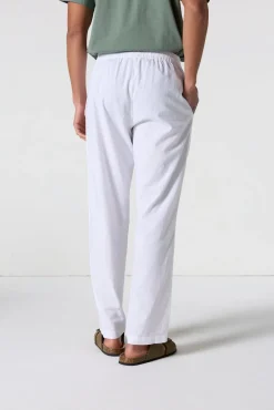 Pantalon droit en lin Blanc Caspian