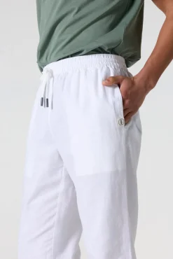 Pantalon droit en lin Blanc Caspian