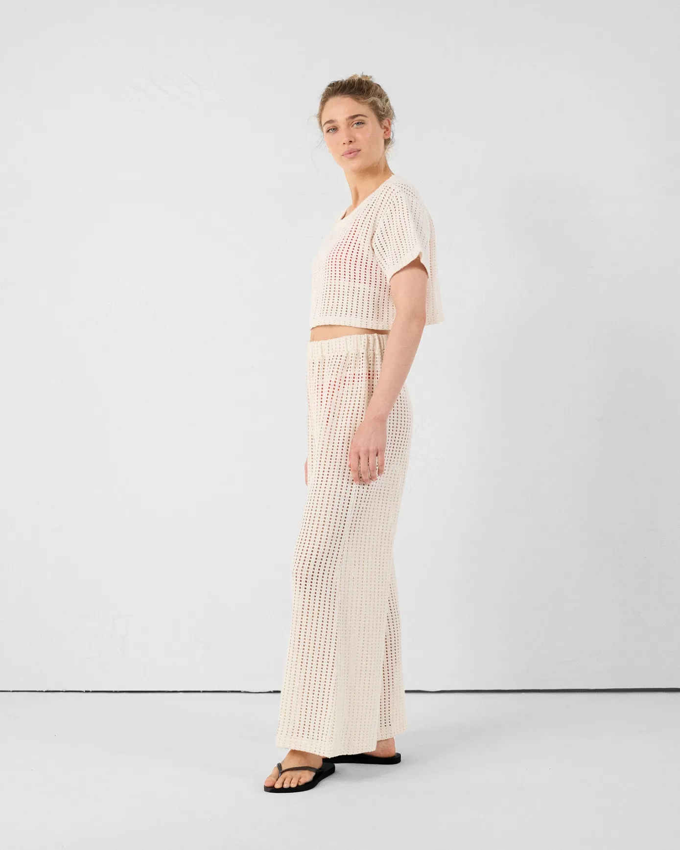 Pantalon en maille de coton Naturel Virginia