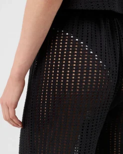 Pantalon en maille de coton Noir Virginia