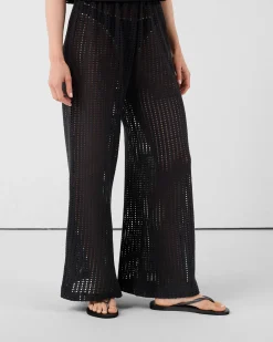 Pantalon en maille de coton Noir Virginia