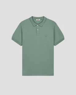 Polo en coton Vert minéral Alvaro