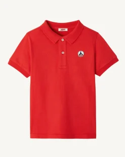 Polo enfant en coton biologique Rouge vif Salvador