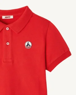 Polo enfant en coton biologique Rouge vif Salvador