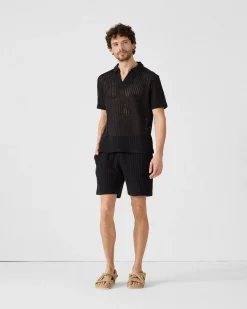 Polo en maille de coton Noir Bruno