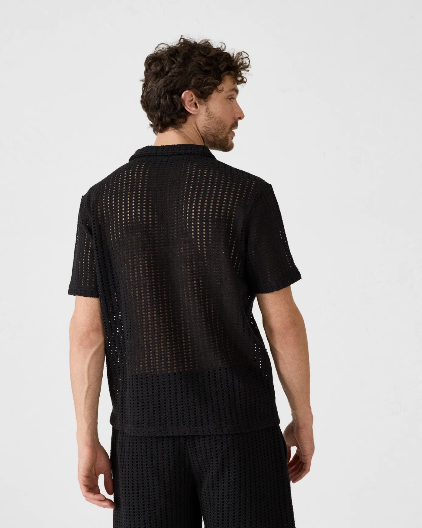 Polo en maille de coton Noir Bruno