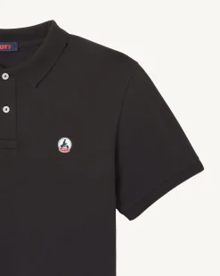 Polo homme en coton biologique Noir Marbella