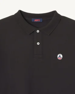 Polo homme en coton biologique Noir Marbella