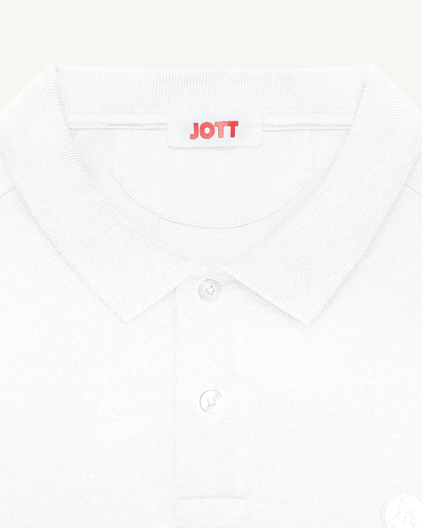 Polo manches longues en coton Blanc Carlos