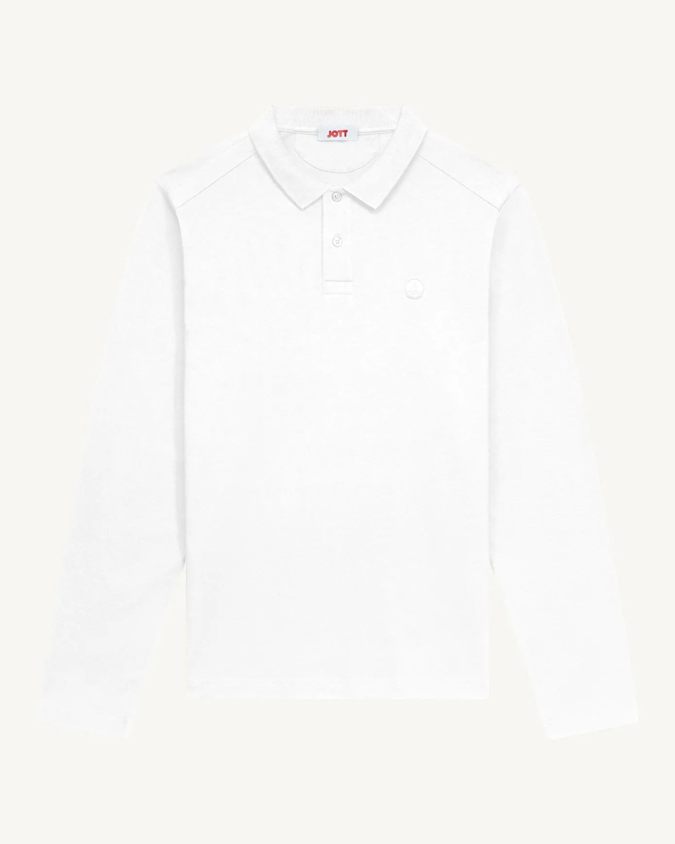 Polo manches longues en coton Blanc Carlos