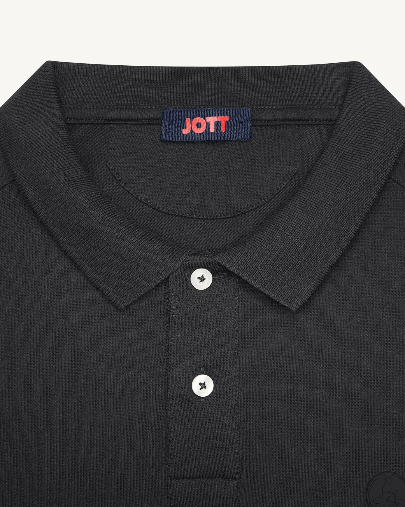 Polo manches longues en coton Noir Carlos