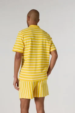 Polo éponge manches courtes Jaune abeille rayé Buggy stripe