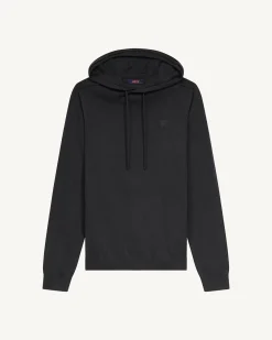 Pull capuche en maille Noir Auguste