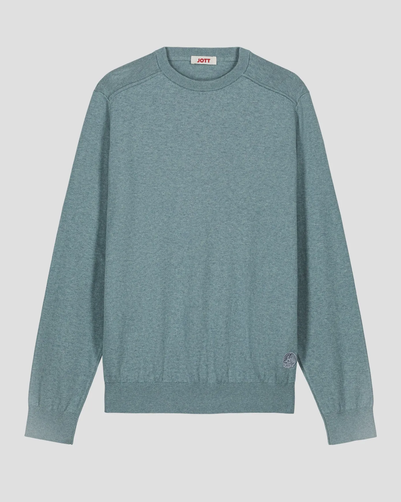 Pull en maille col rond Vert minéral Hadrien