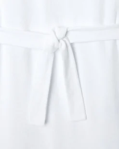 Robe longue ceinturée éponge Blanc Ibiza