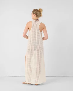 Robe longue en maille de coton Naturel Euginia