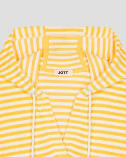 Robe éponge à capuche Jaune abeille rayé Pearl stripe