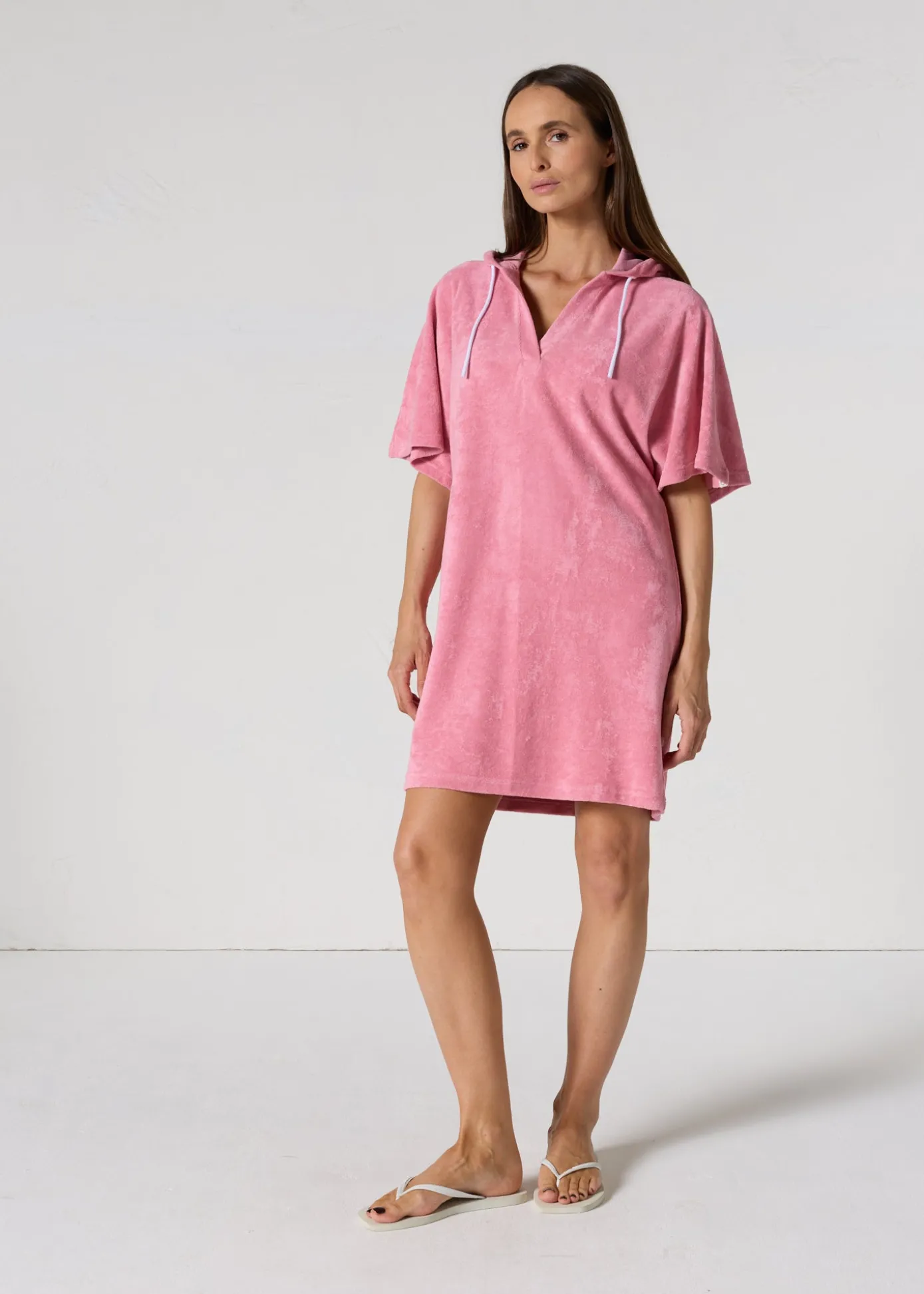 Robe éponge à capuche Pink antique Pearl