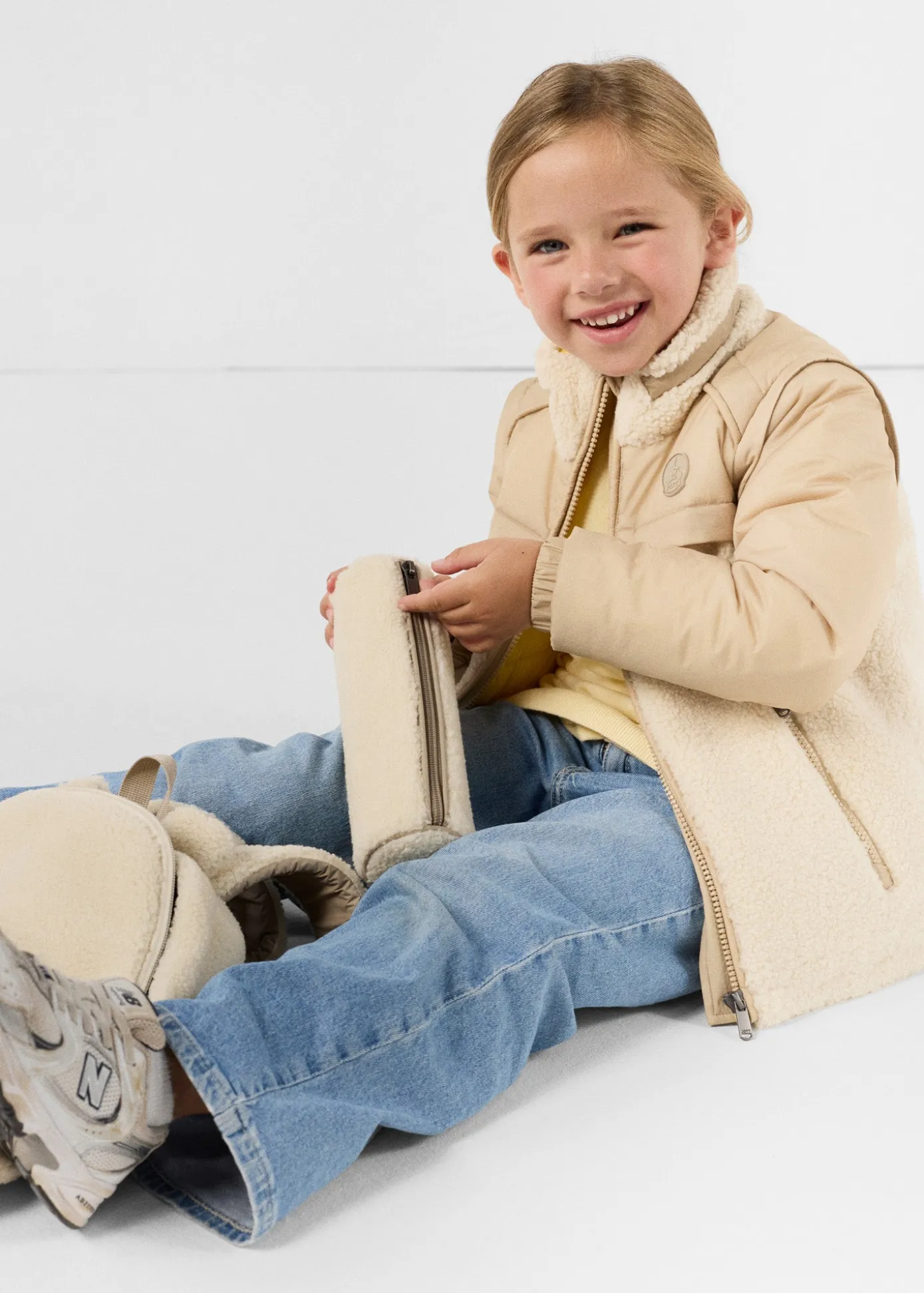 Sac à dos + trousse sherpa Naturel Pupil sherpa
