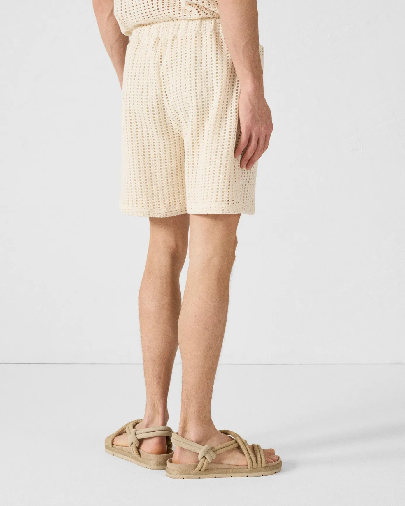 Short en maille de coton Naturel Vittorio