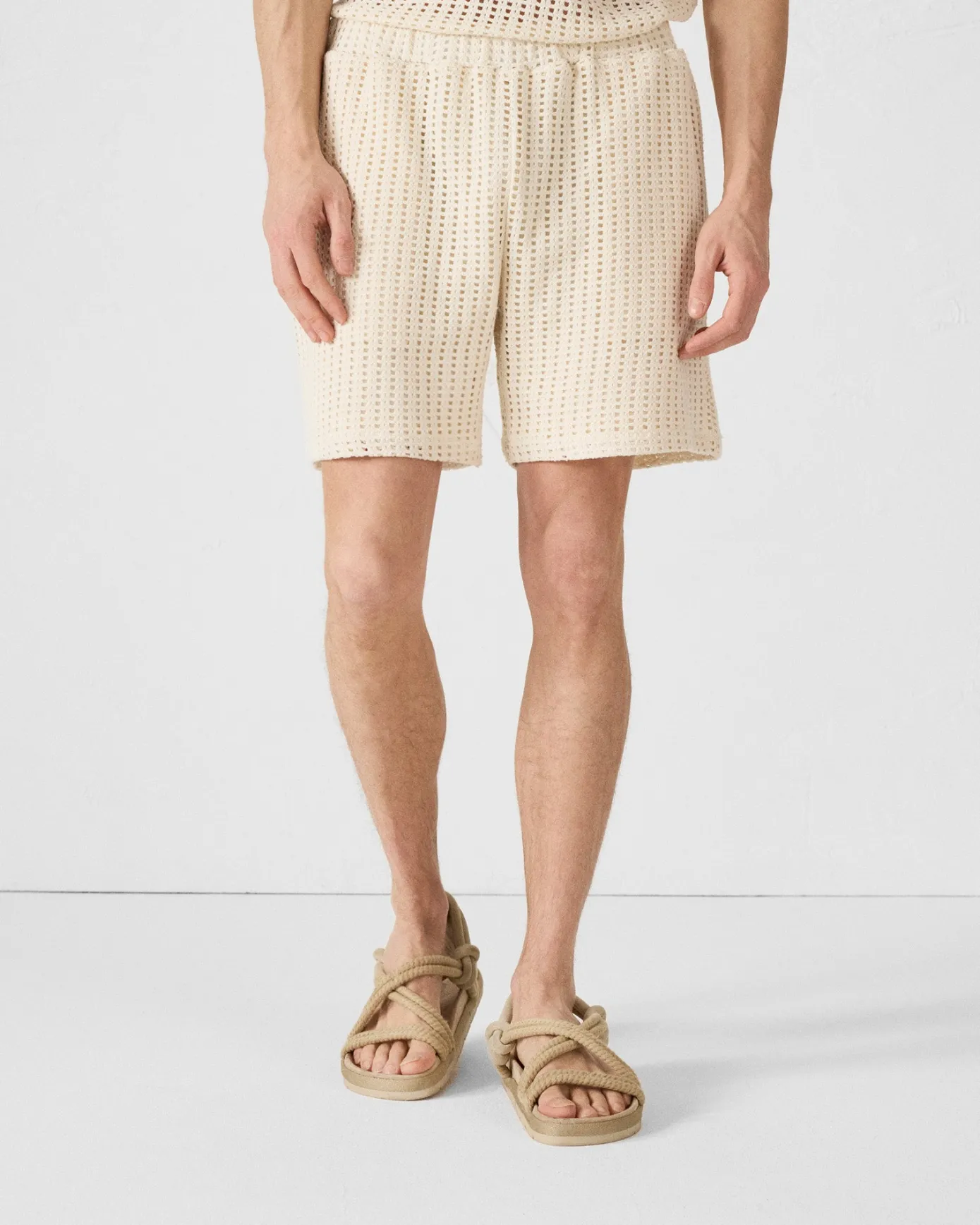 Short en maille de coton Naturel Vittorio