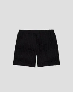 Short en maille de coton Noir Vittorio