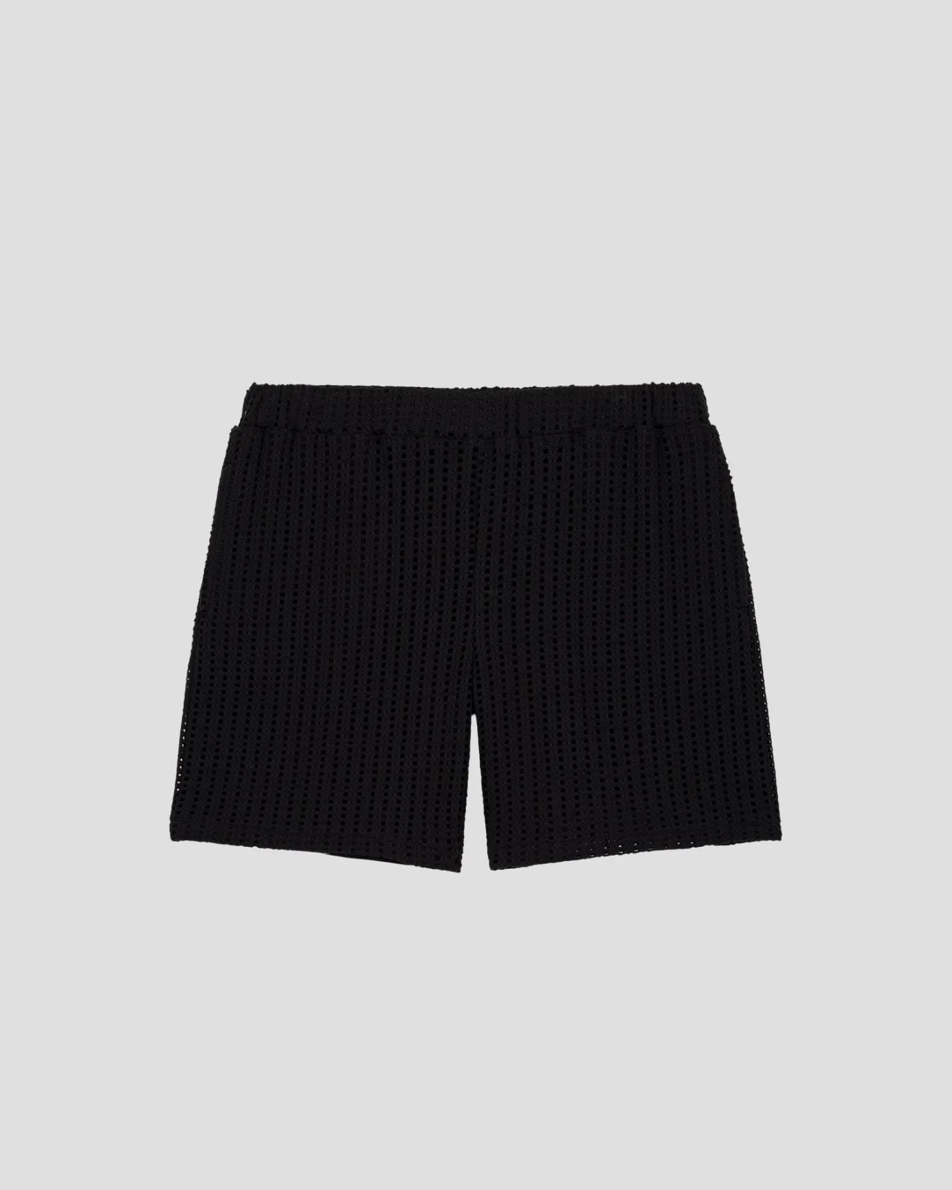 Short en maille de coton Noir Vittorio