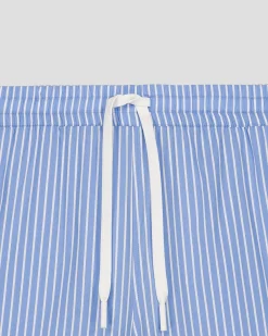 Short en popeline Bleu céleste rayé Saul stripe