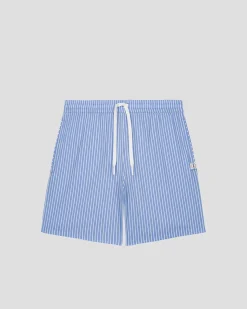 Short en popeline Bleu céleste rayé Saul stripe