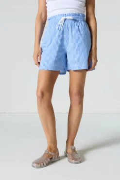 Short en popeline Bleu céleste rayé Kenna stripe