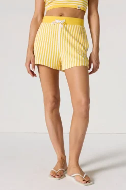 Short éponge Jaune abeille rayé Tampa stripe