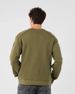 Sweat bimatière col rond Army Alphonse