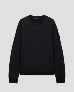 Sweat bimatière col rond Noir Alphonse