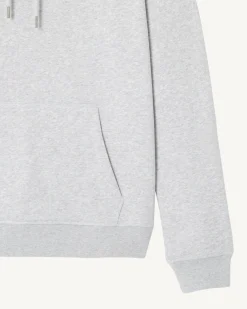 Sweat à capuche homme en coton biologique Gris chiné Mataro