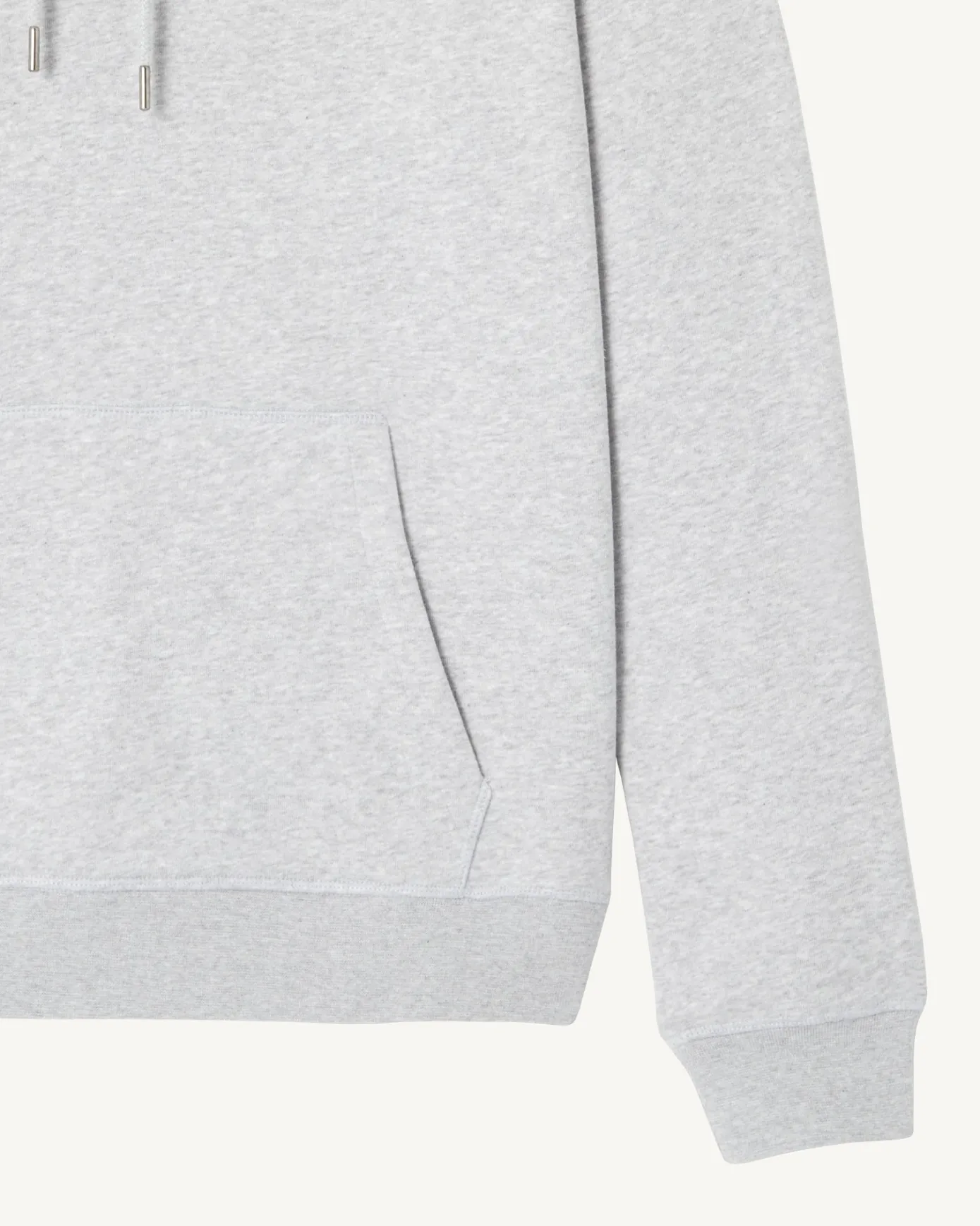 Sweat à capuche homme en coton biologique Gris chiné Mataro
