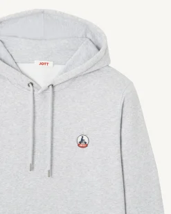 Sweat à capuche homme en coton biologique Gris chiné Mataro