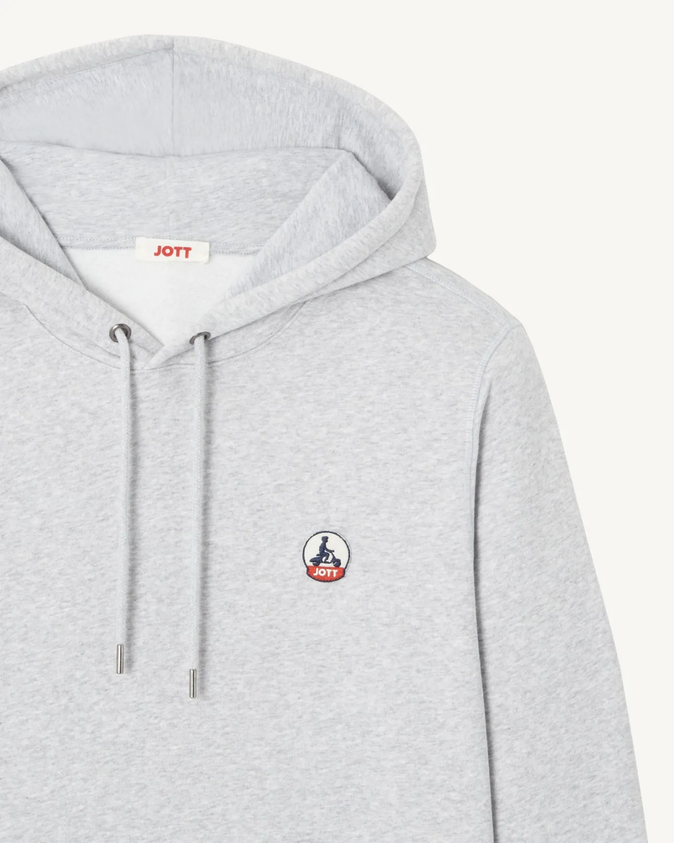 Sweat à capuche homme en coton biologique Gris chiné Mataro