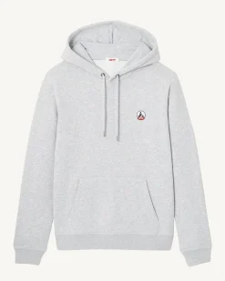 Sweat à capuche homme en coton biologique Gris chiné Mataro