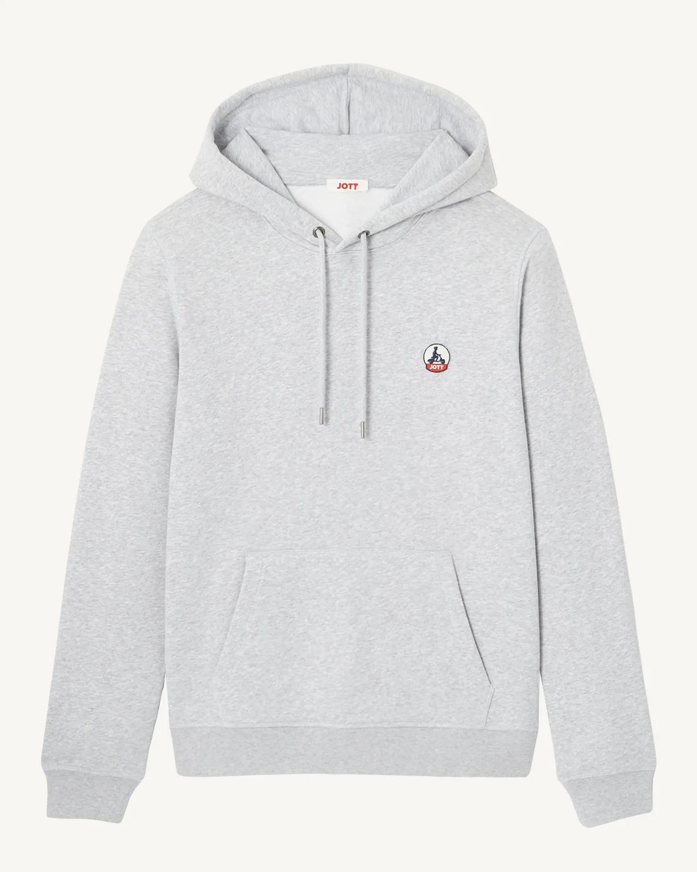 Sweat à capuche homme en coton biologique Gris chiné Mataro