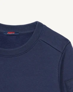 Sweat enfant col rond en coton Marine Rumba