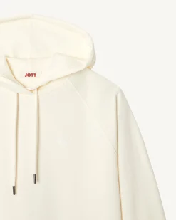 Sweat molleton à capuche femme en coton biologique Ecru Monteria