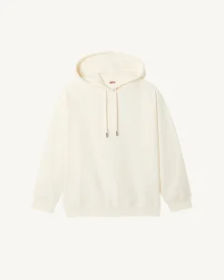 Sweat molleton à capuche femme en coton biologique Ecru Monteria