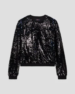 Sweat à sequins Noir/marine Jeanne