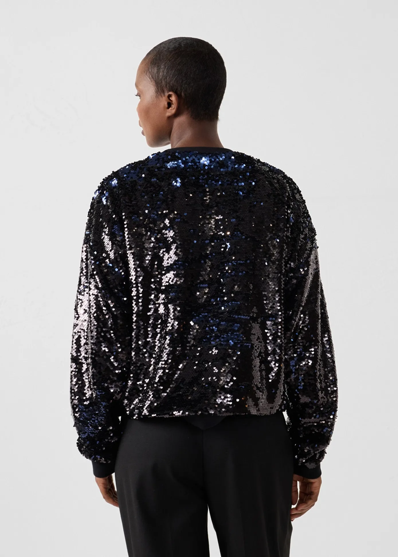 Sweat à sequins Noir/marine Jeanne