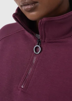 Sweatshirt demi-zippé Cerise noire Line