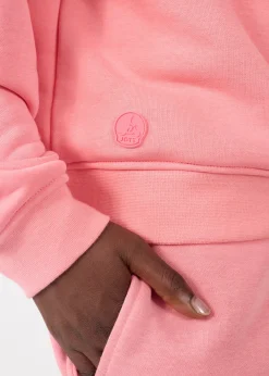 Sweatshirt demi-zippé Vibrant pink Line