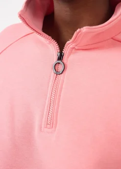 Sweatshirt demi-zippé Vibrant pink Line