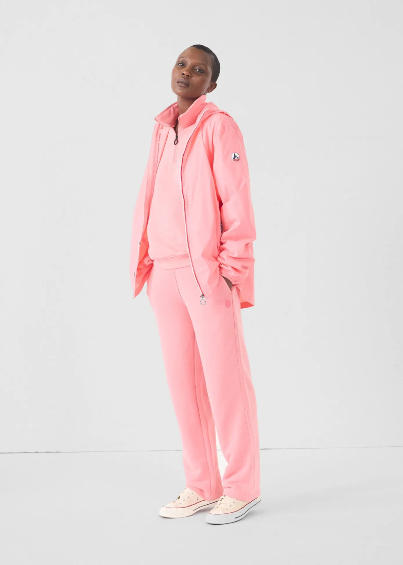 Sweatshirt demi-zippé Vibrant pink Line