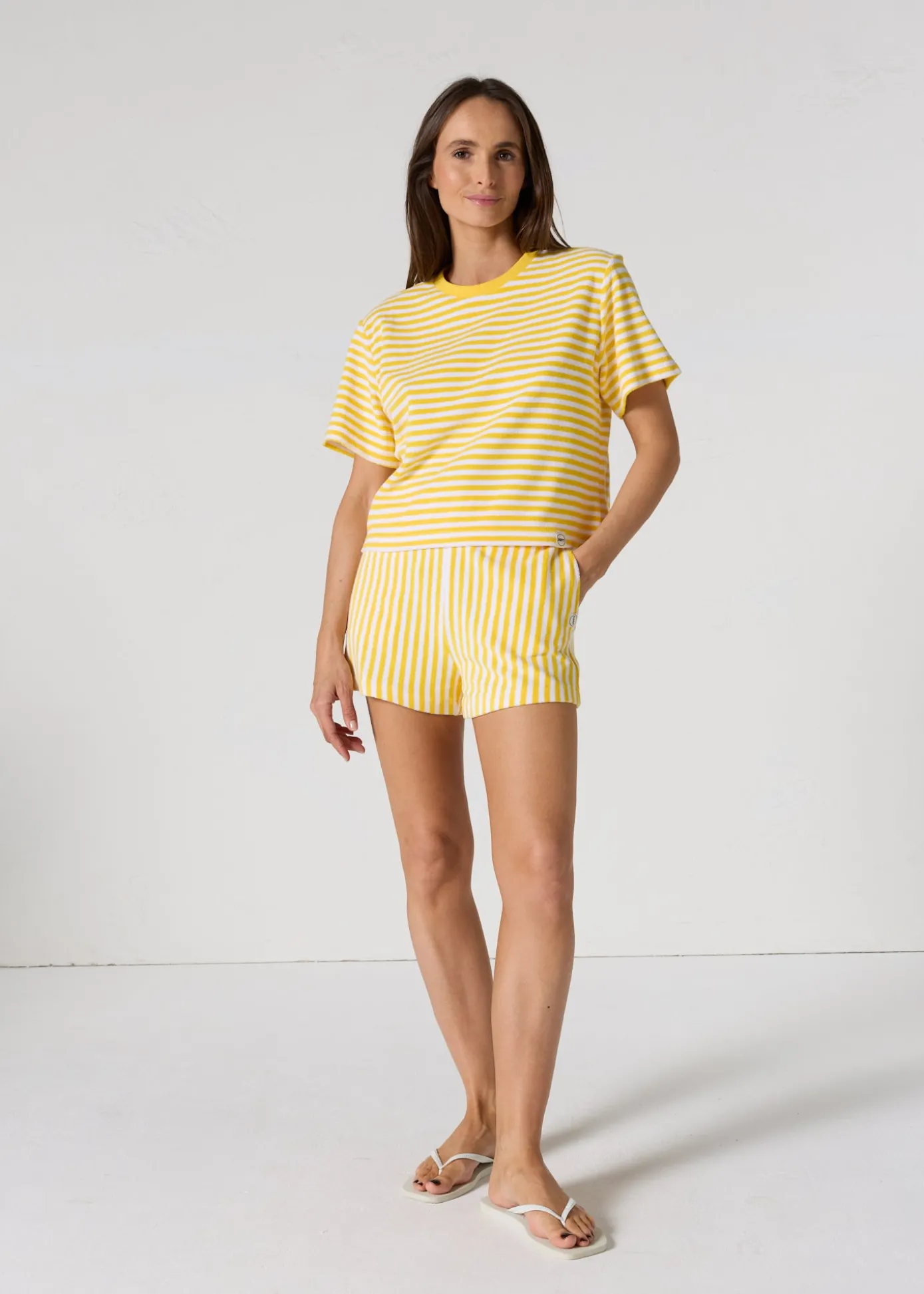 Top éponge Jaune abeille rayé Silica stripe